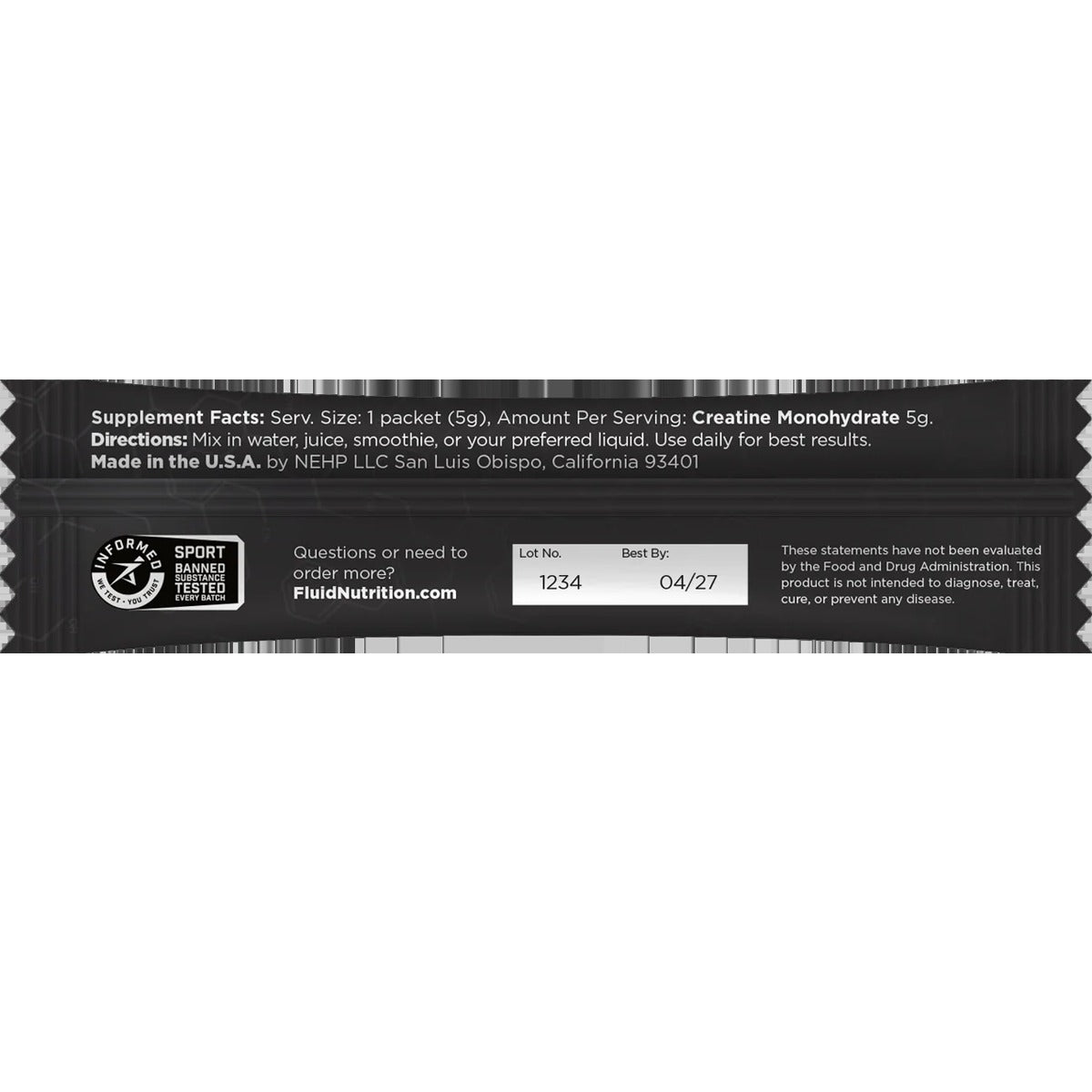 100% Creatine Monohydrate (30 Single Servings)