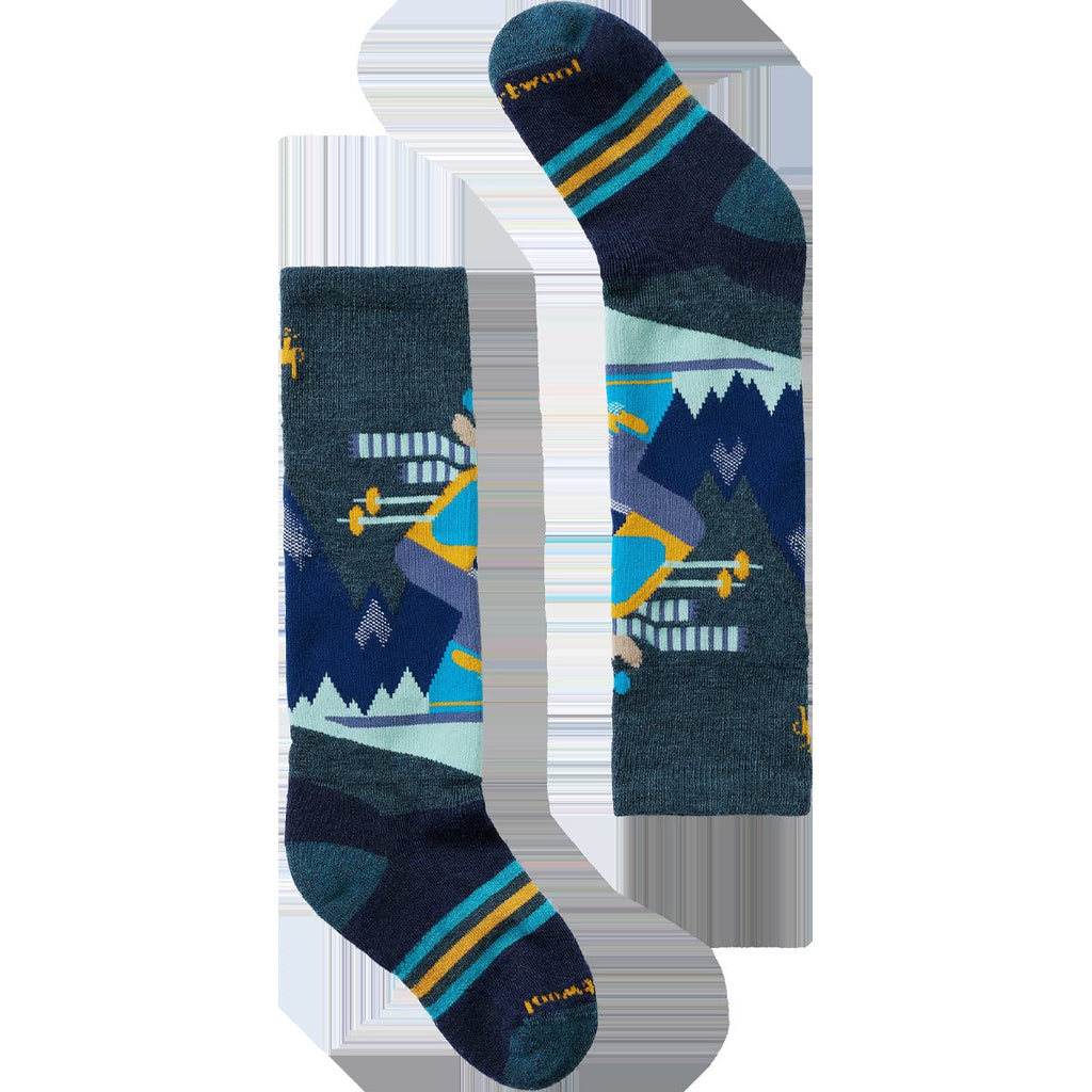Youth Wintersport Full Cushion Mountain Moose Pattern Over The Calf Socks