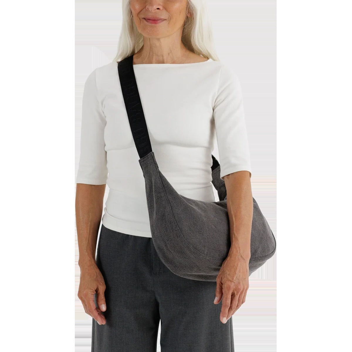 Medium Denim Crescent Bag