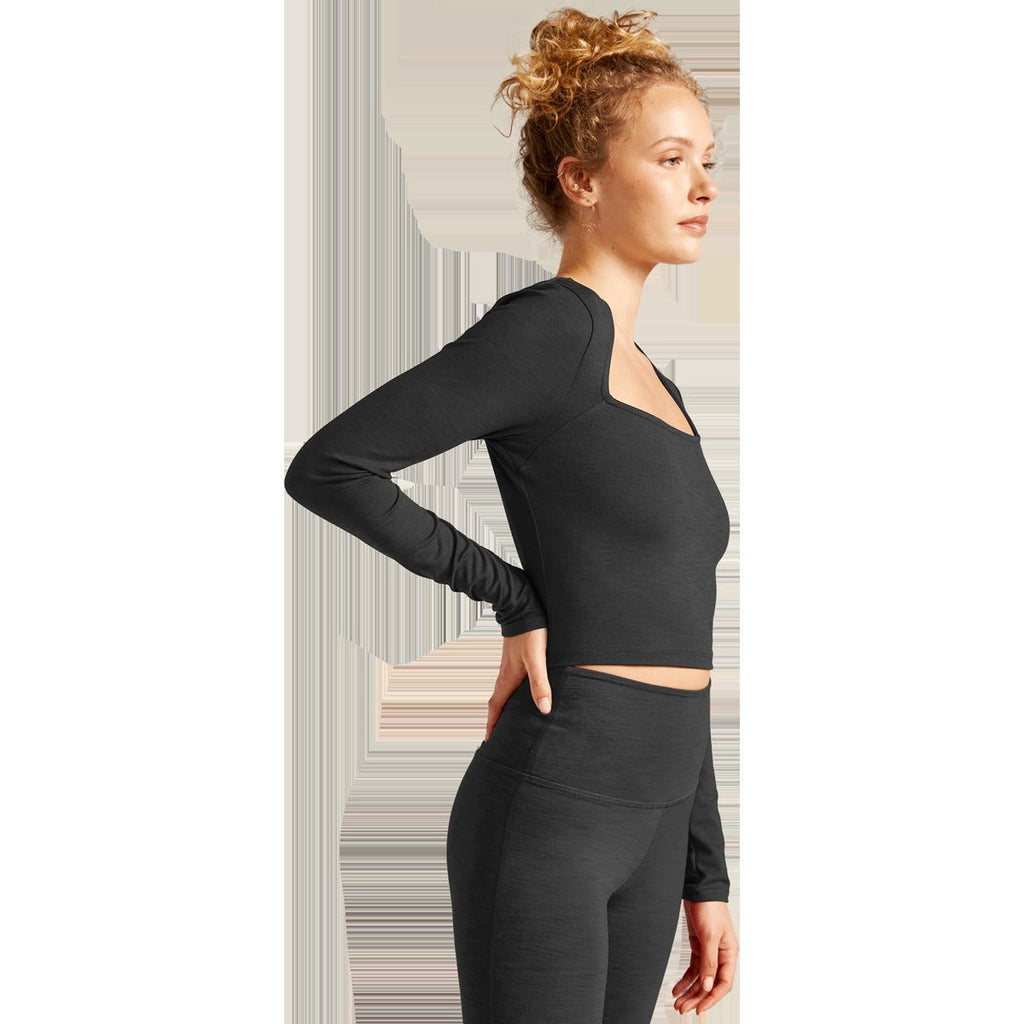 Women's Heather Rib Frame Crop Pullover