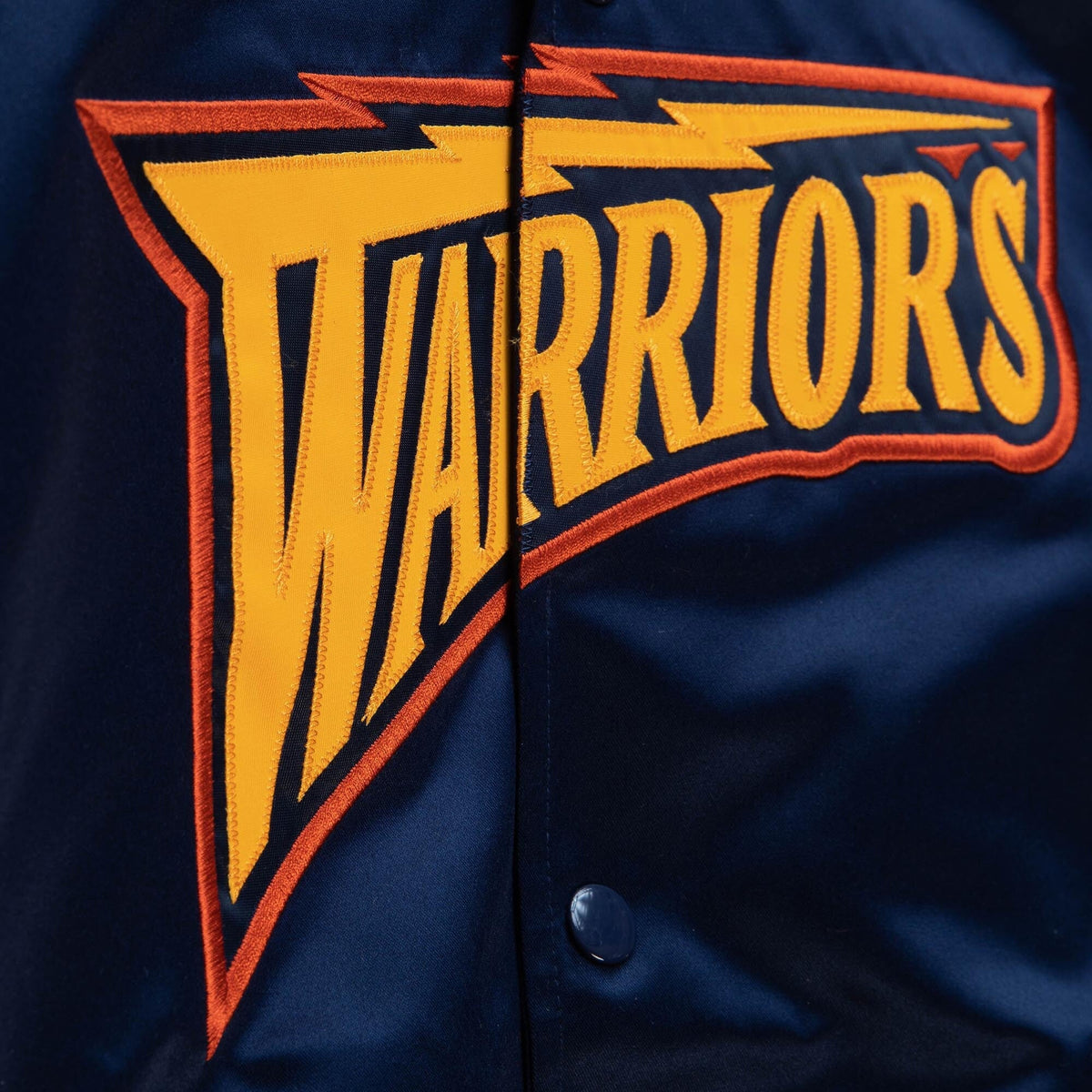 Men's Warriors Lightweight Satin Vintage Logo Jacket