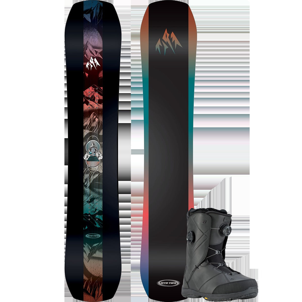Jones Snowboards Mountain Twin Premium Snowboard Package