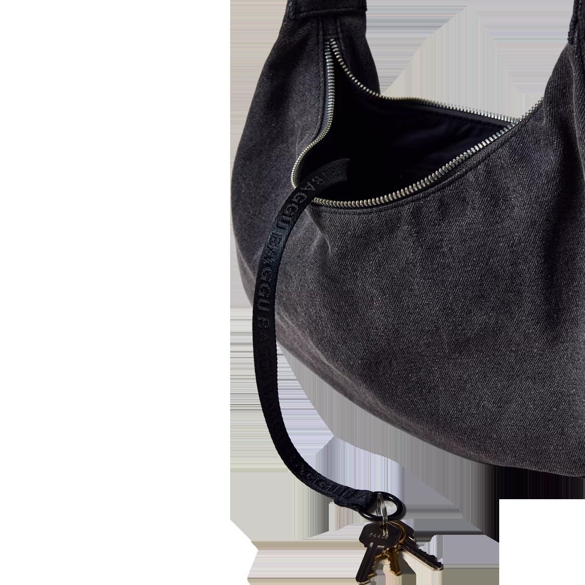 Medium Denim Crescent Bag
