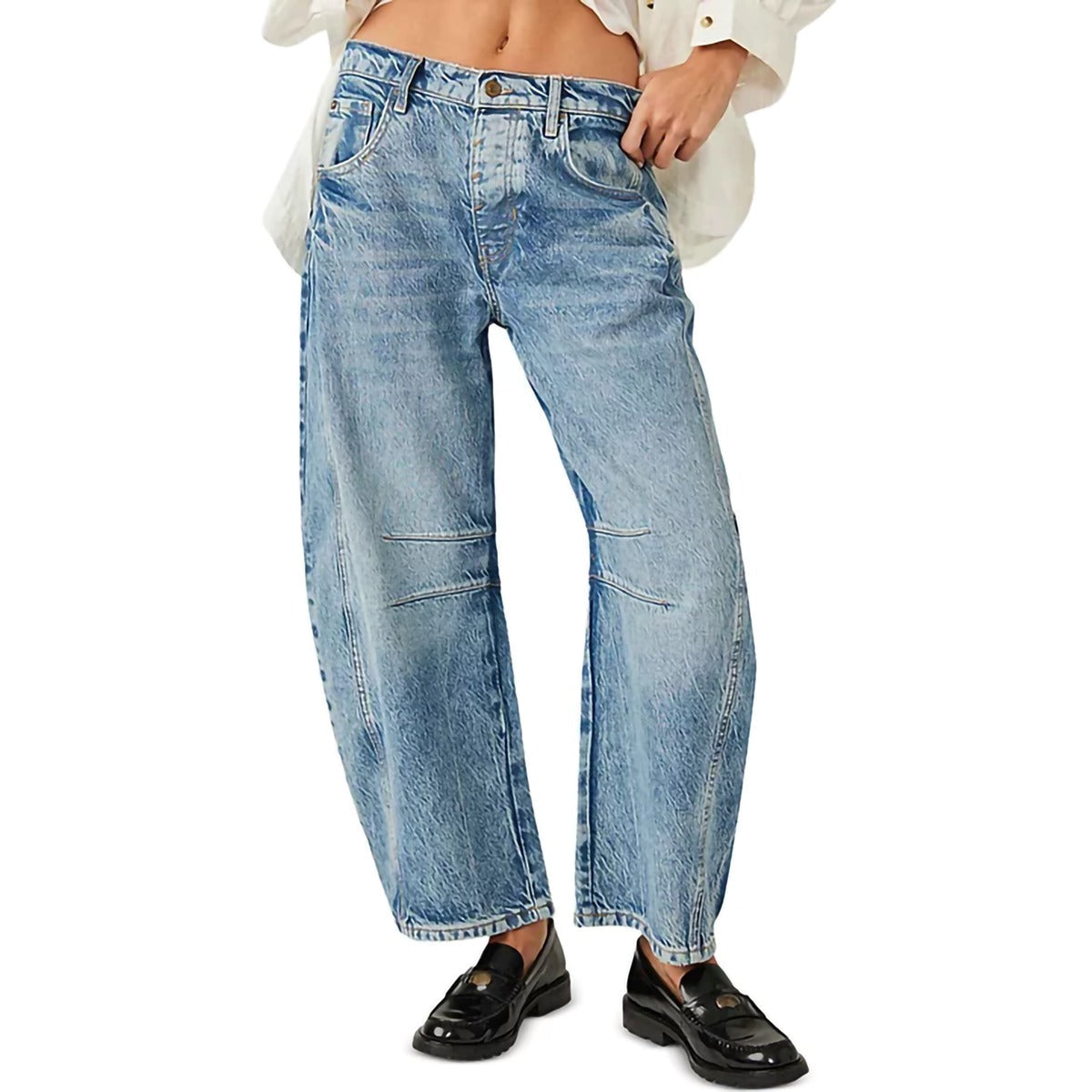 Women's Good Luck Mid Rise Barrel Jeans