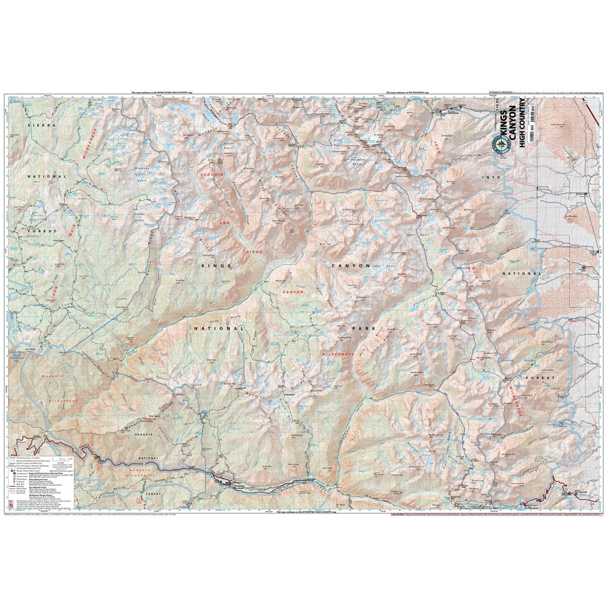 Sequoia - Kings Canyon High Country Map