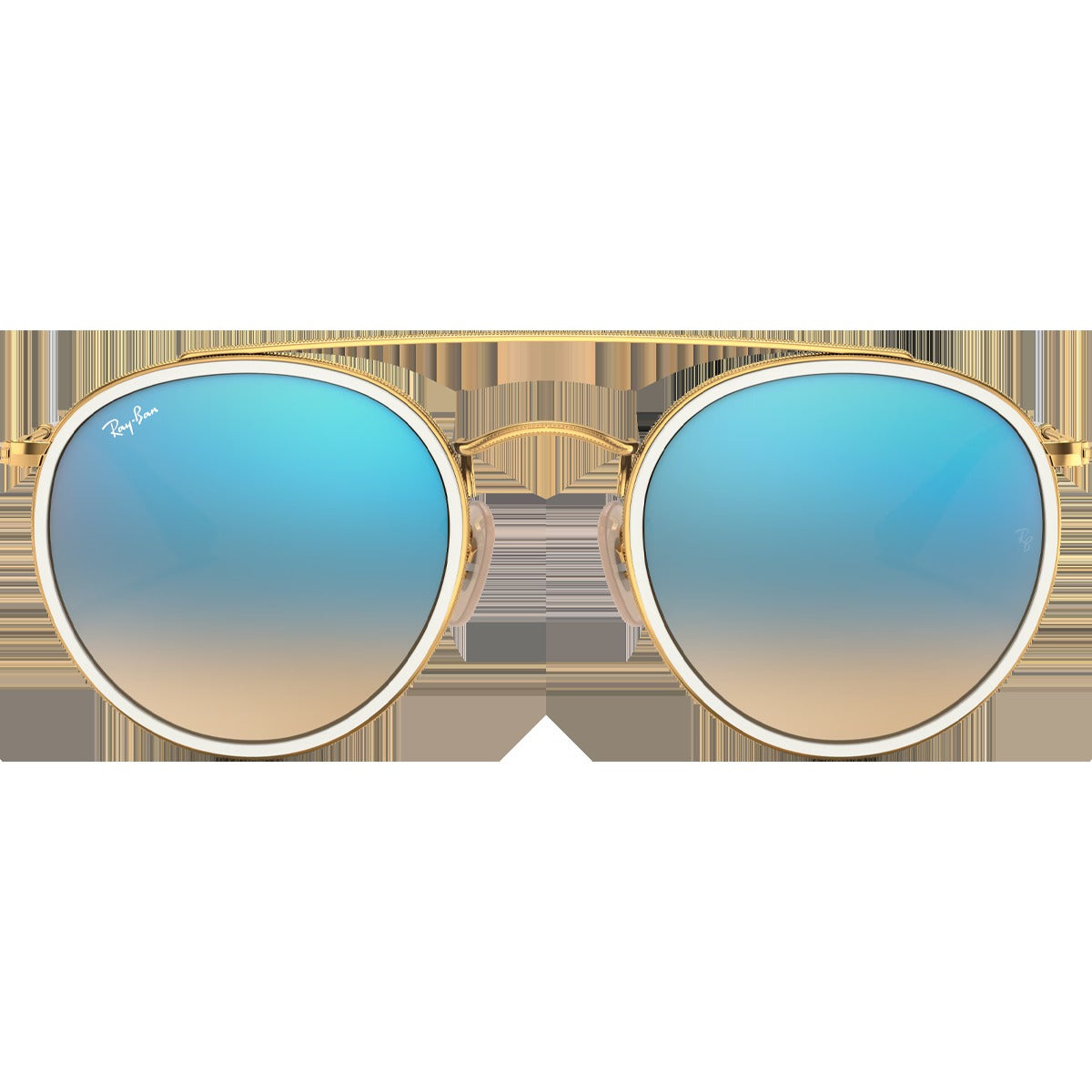Round Double Bridge - Polished Gold/Blue Flash