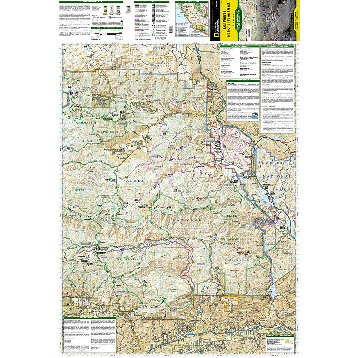 Los Padres Nat Forest East Map