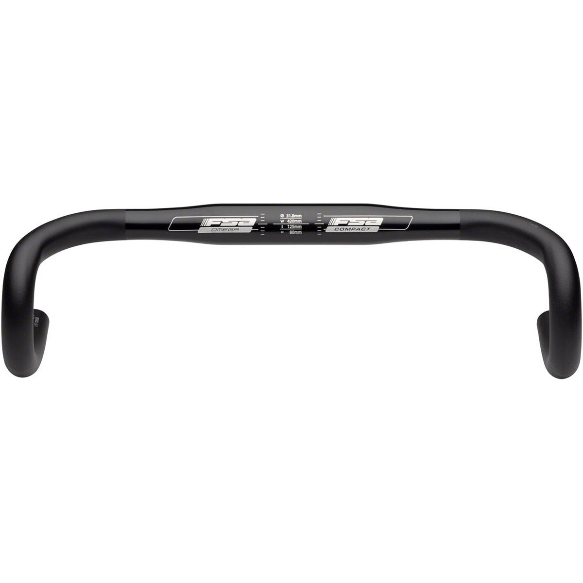 FSA Omega Compact 40cm 31.8 Road Handlebar Black