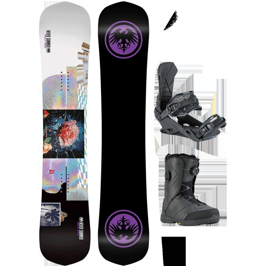 Never Summer Women's Breezy Rider Demo Snowboard Package