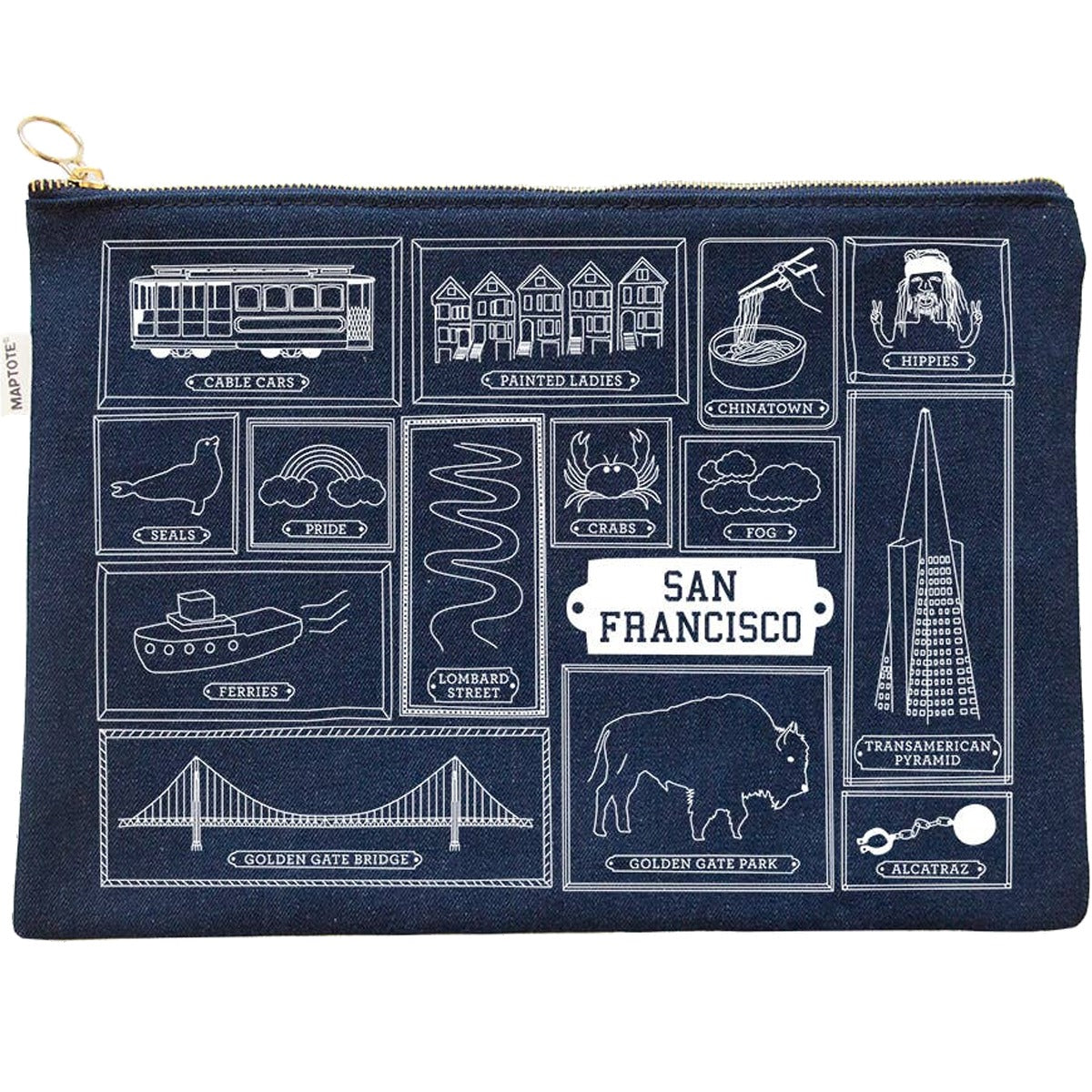 San Francisco Flat Zip Pouch