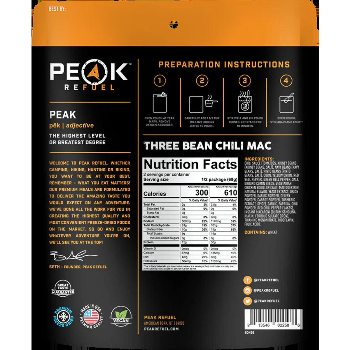 Three Bean Chili Mac (2 Servings)
