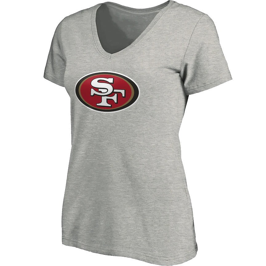 Women's 49ers V-Neck Primary Logo Short Sleeve