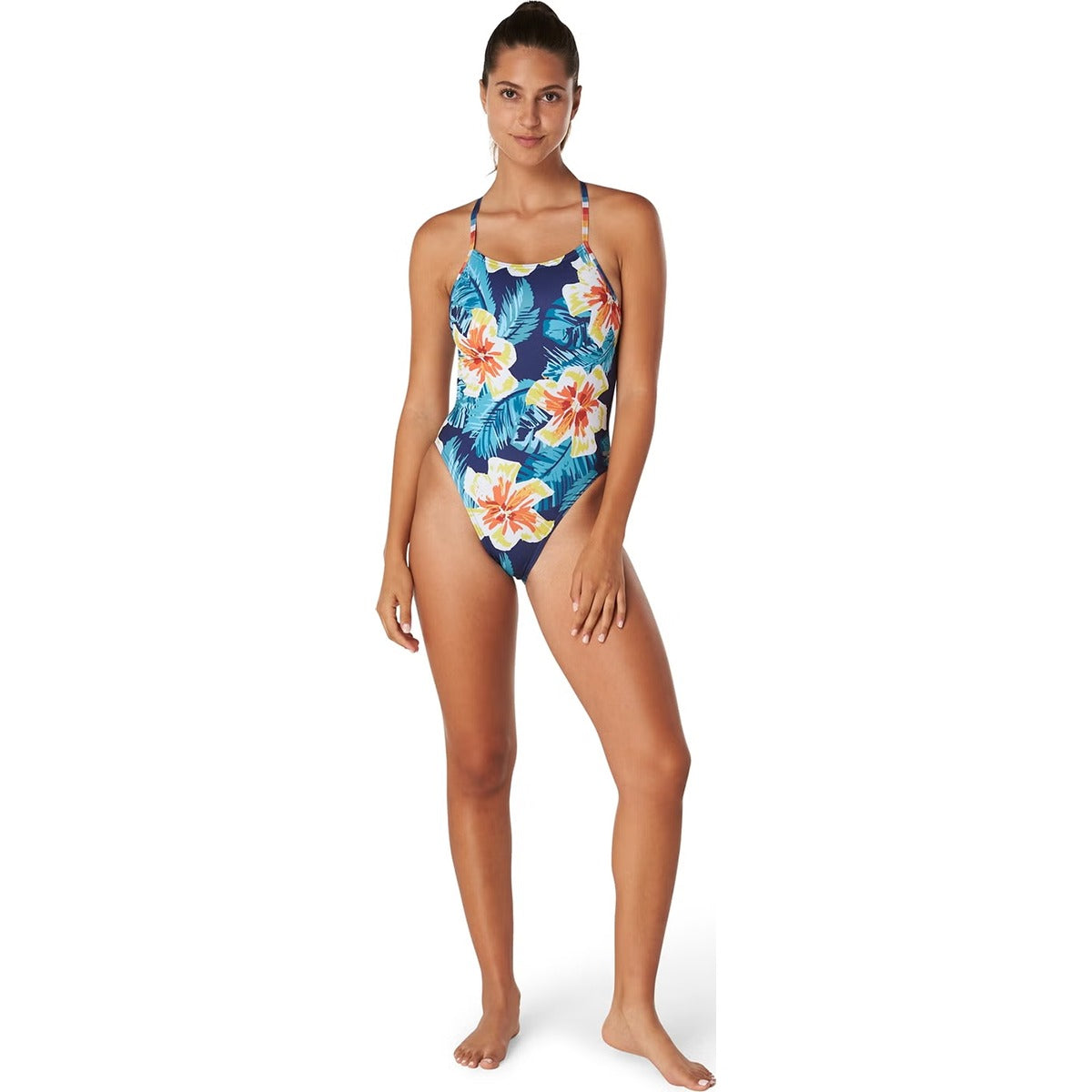Women's Printed Double Lace Back One Piece