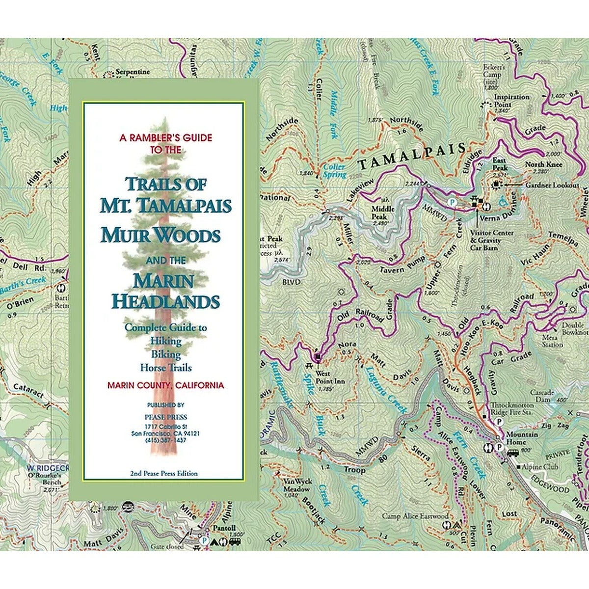 Mt Tam, Muir Woods and Headlands Map