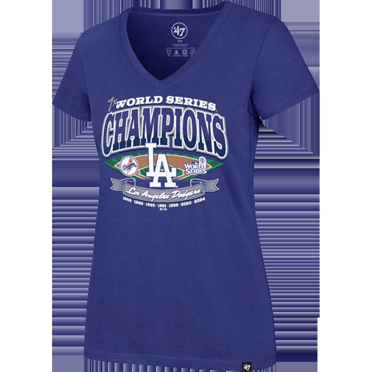 Women's Dodgers Playoff Ultra Rival V-Neck Tee