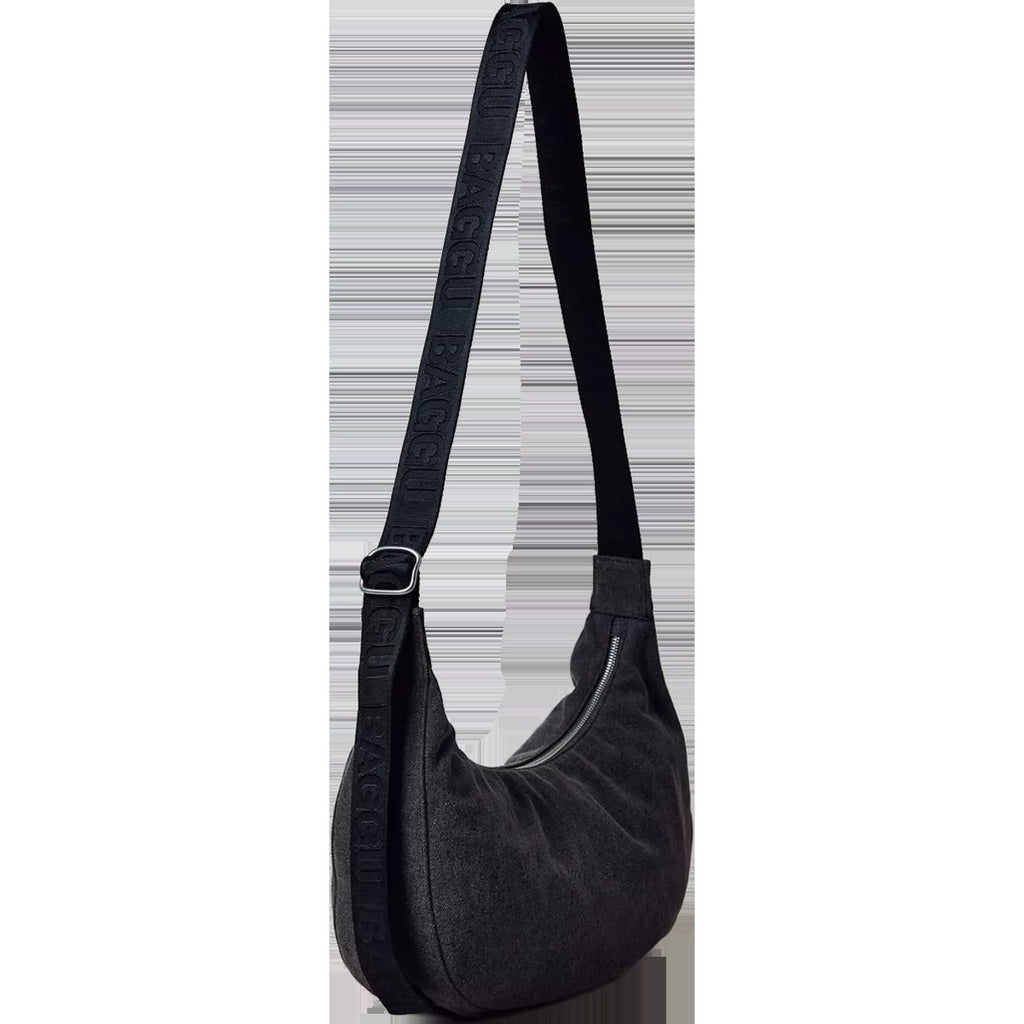 Medium Denim Crescent Bag