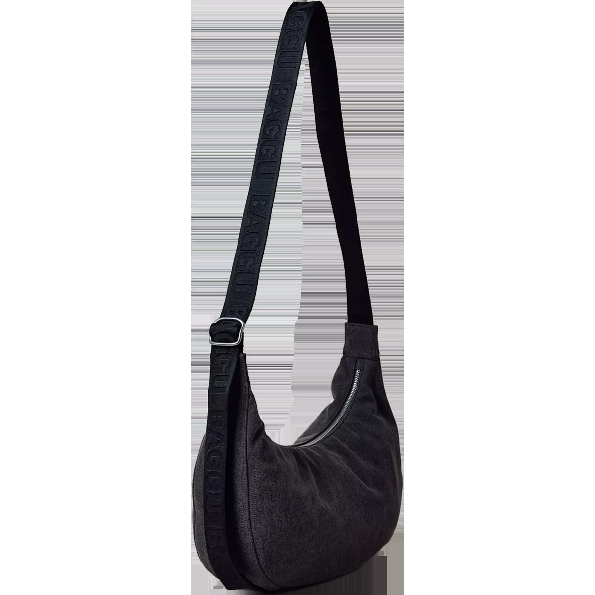 Medium Denim Crescent Bag