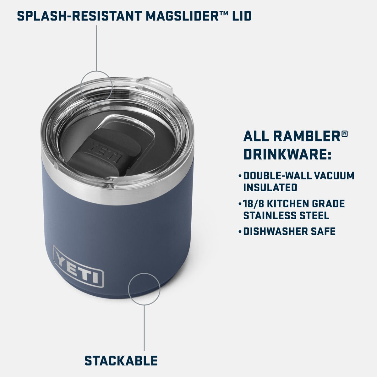 Rambler 10 oz Lowball 2.0 with MagSlider Lid