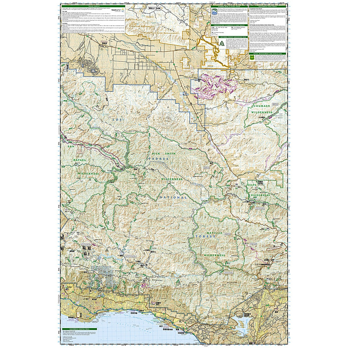 Los Padres Nat Forest East Map