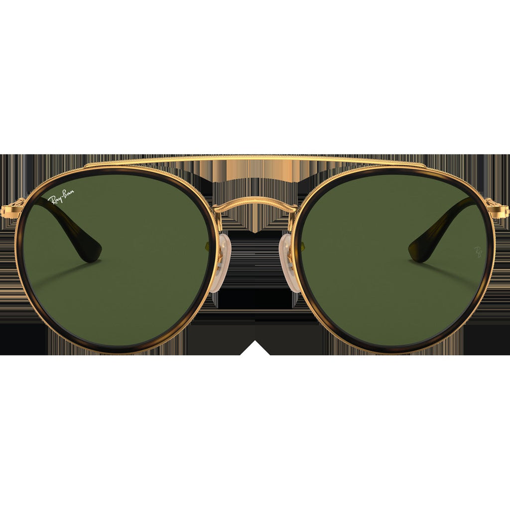 Round Double Bridge - Polished Gold/G-15 Green