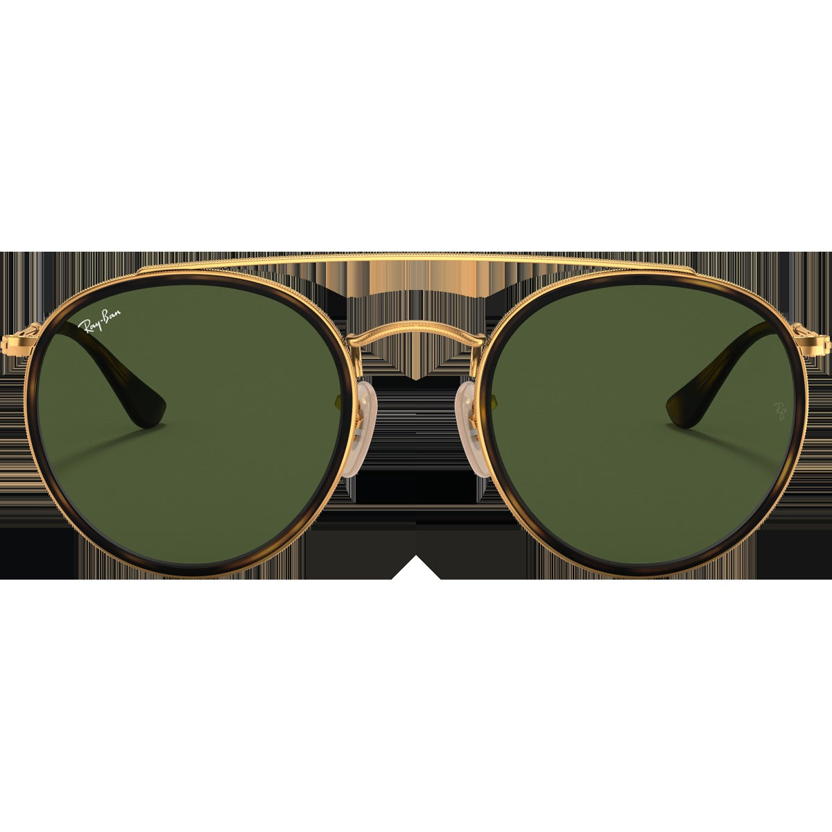 Round Double Bridge - Polished Gold/G-15 Green