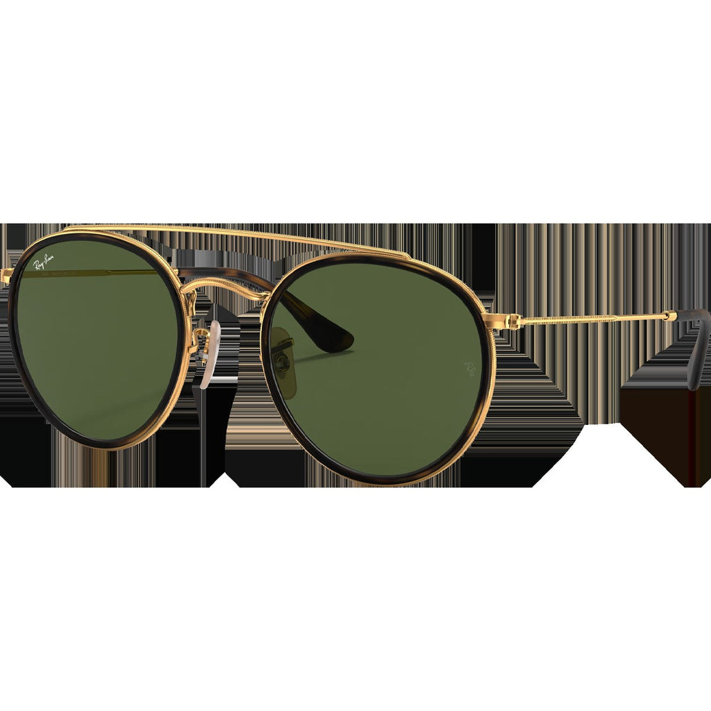 Round Double Bridge - Polished Gold/G-15 Green