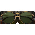 Round Double Bridge - Polished Gold/G-15 Green