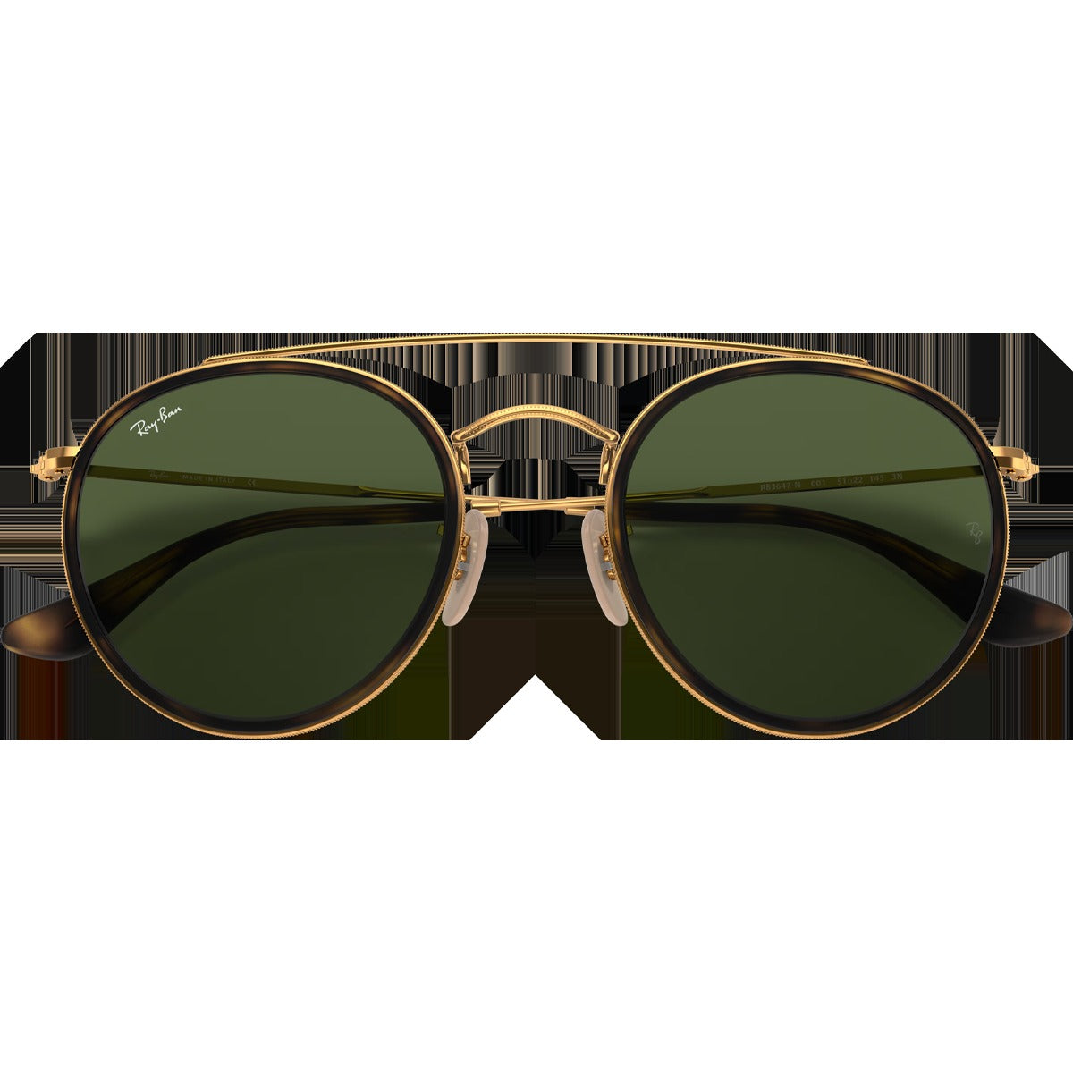 Round Double Bridge - Polished Gold/G-15 Green