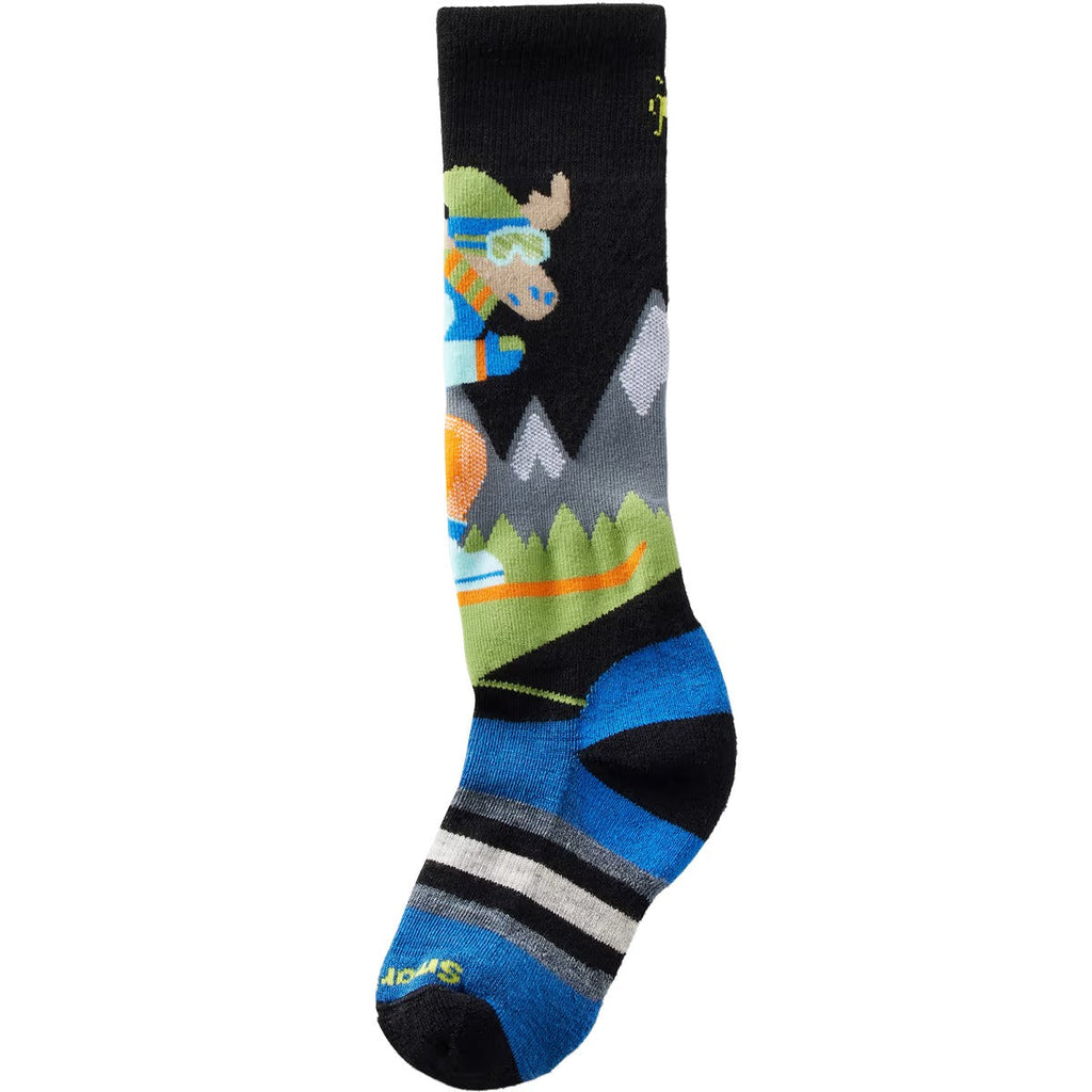 Youth Wintersport Full Cushion Mountain Moose Pattern Over The Calf Socks