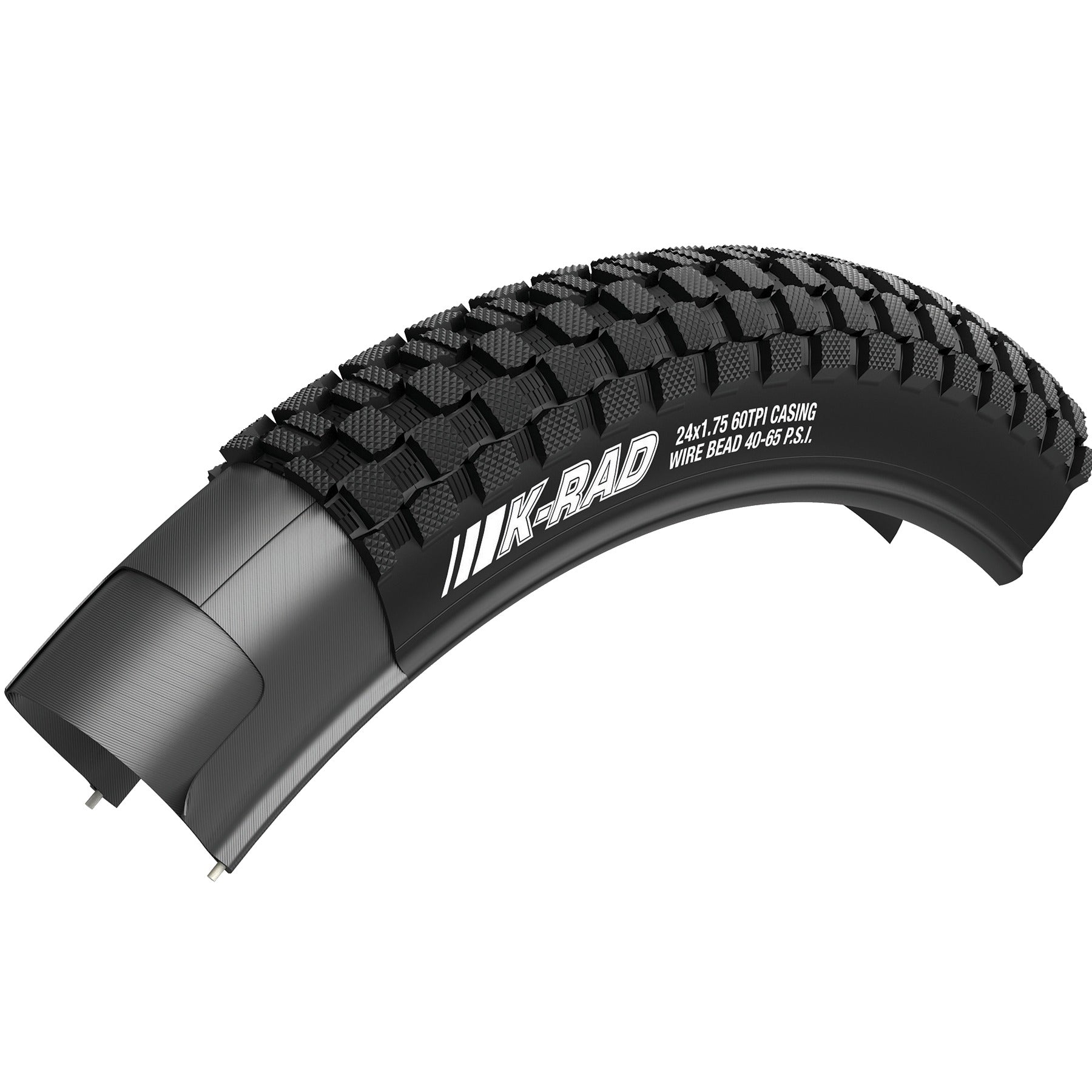 K-Rad Tire Black Steel 24 x 1.95