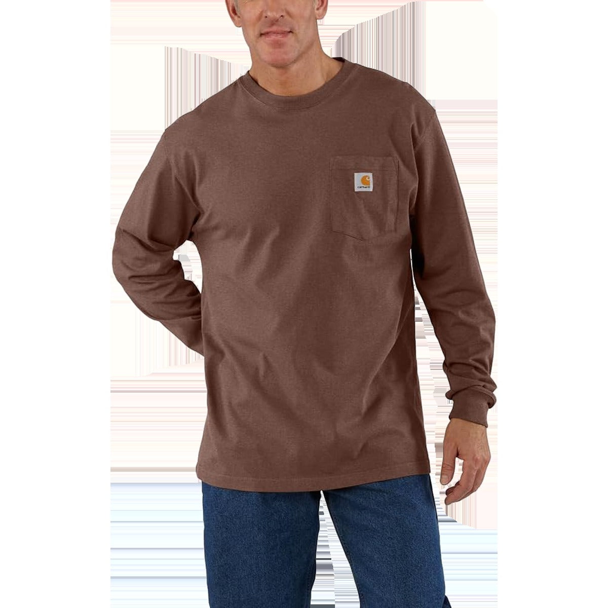 Men's Loose Fit Heavyweight Long Sleeve Pocket T-Shirt