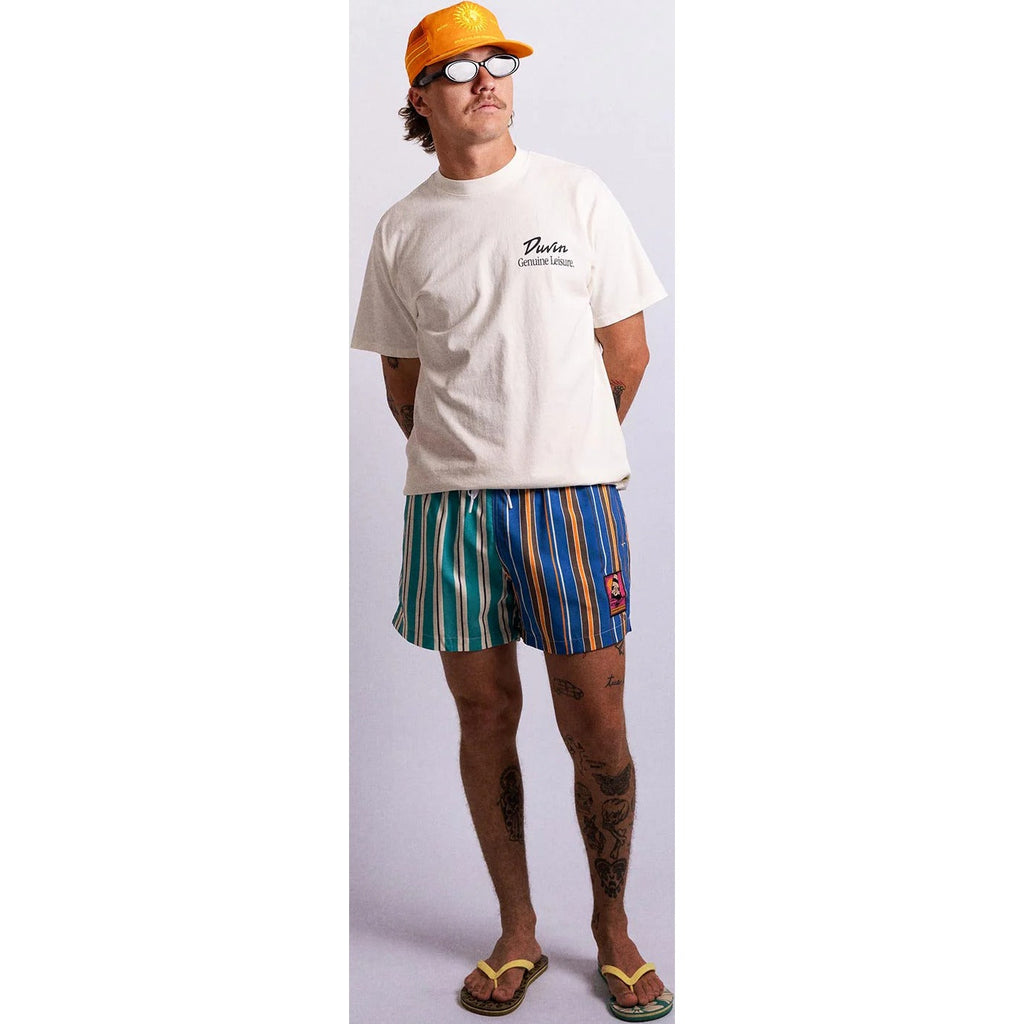 Men's Double Stripes Split Swim Short