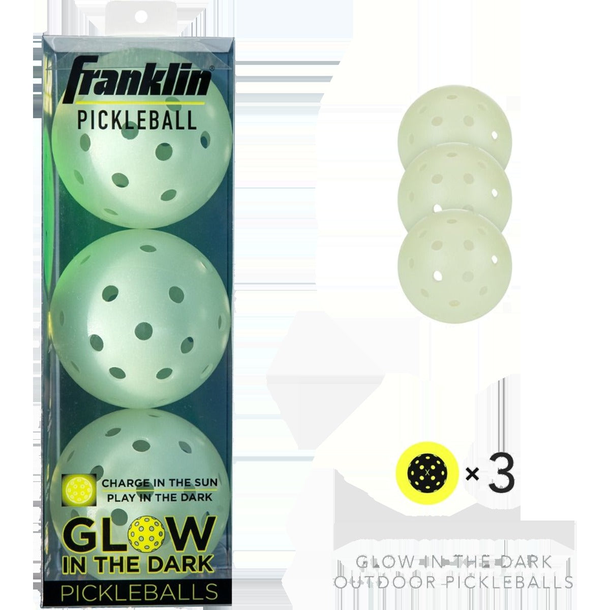 Glow In The Dark Recreation Pickleball (3 Pack)