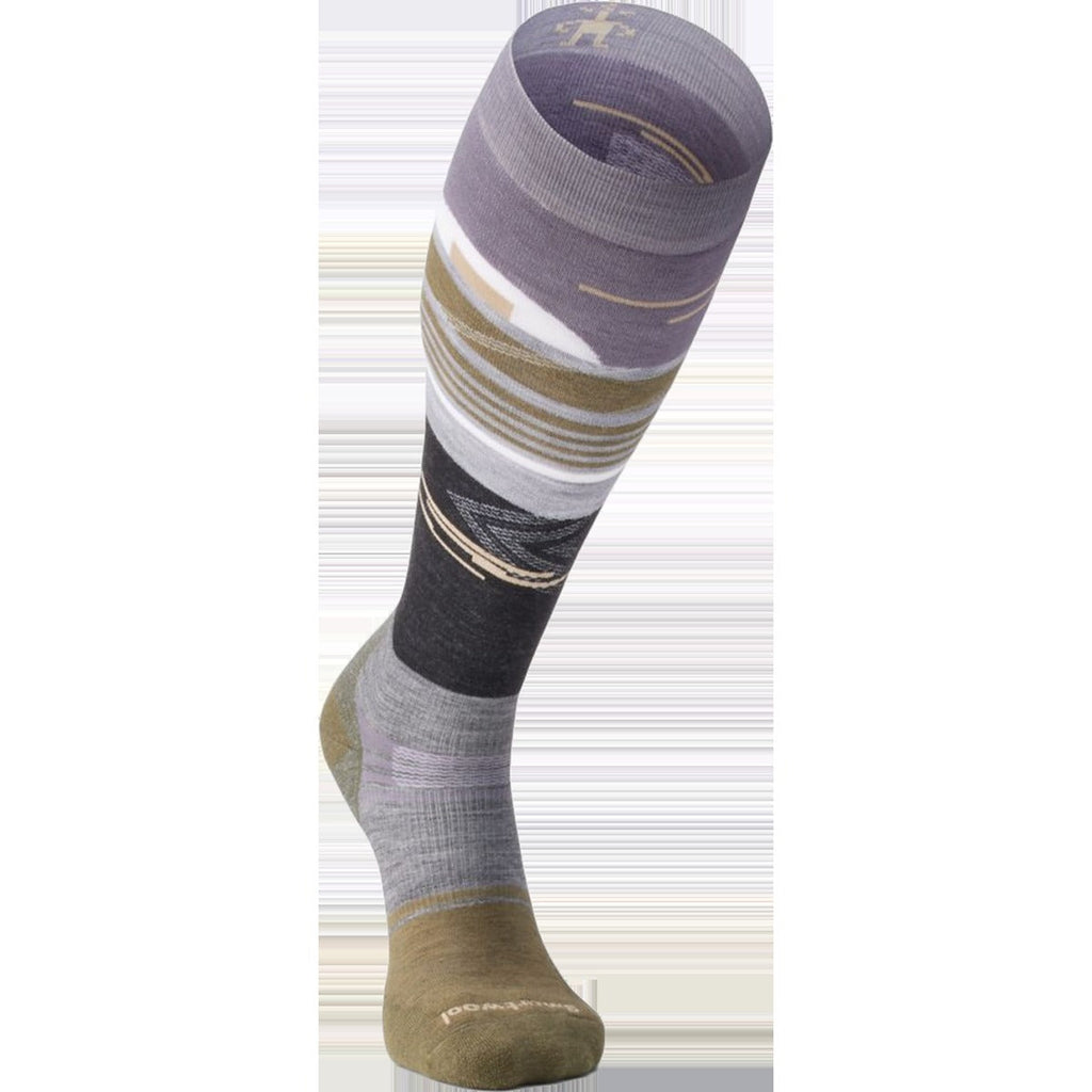 Men's Snowboard Targeted Cushion Broken Lines Pattern Over The Calf Socks