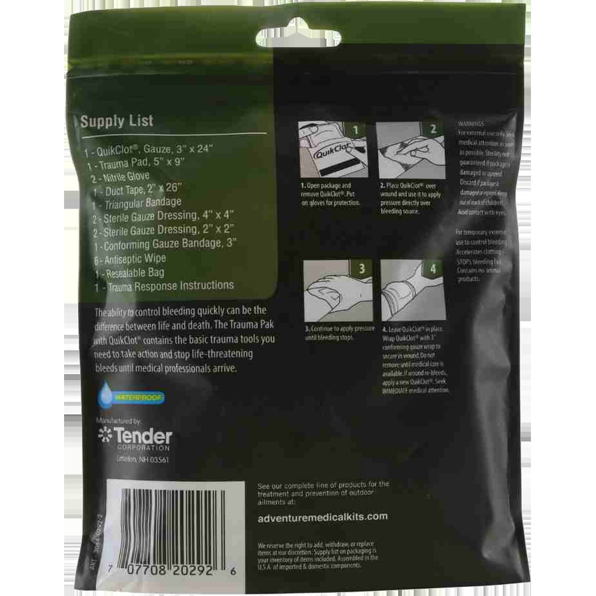 Trauma Pak First Aid Kit with QuikClot