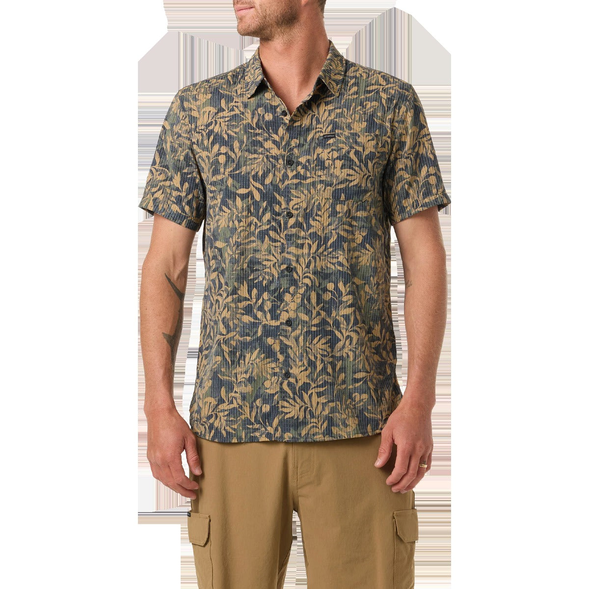 Men's TRVLR Perforated Printed Standard Short Sleeve