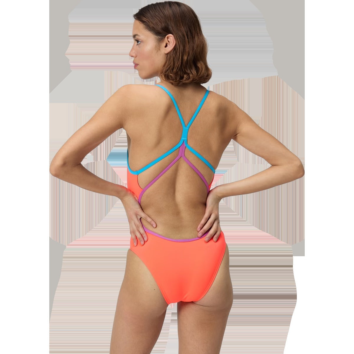 Youth Solid Double Strap One Piece