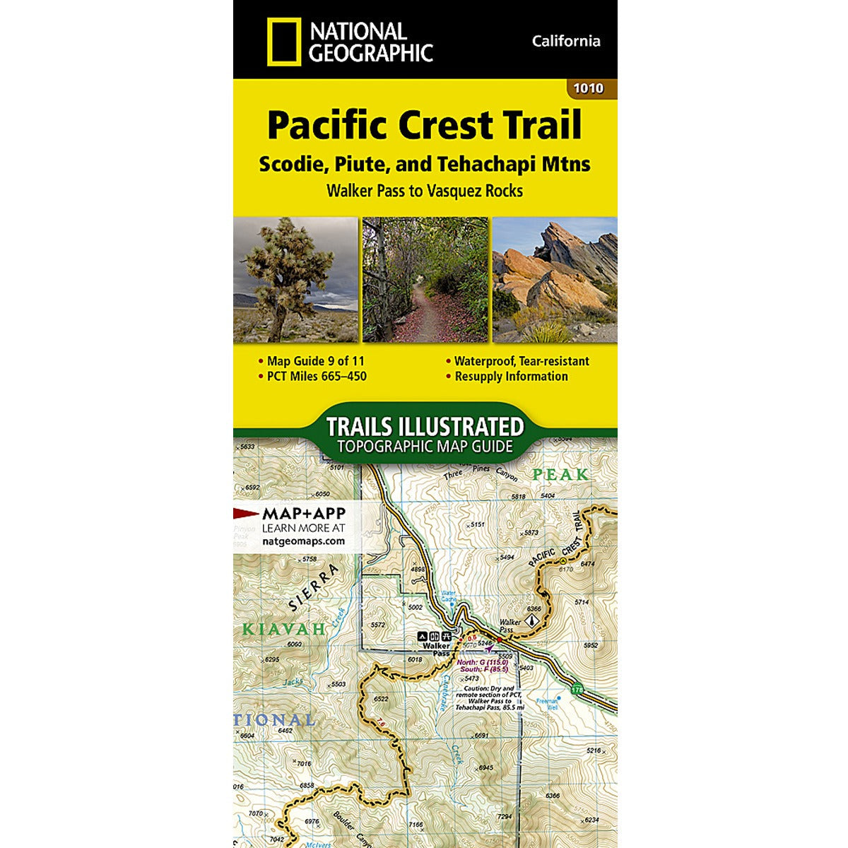 Pacific Crest Trail: Scodie, Piute, and Tehachapi Mountains Map