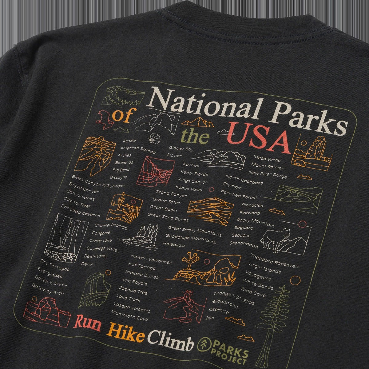 National Park Outline Checklist Tee