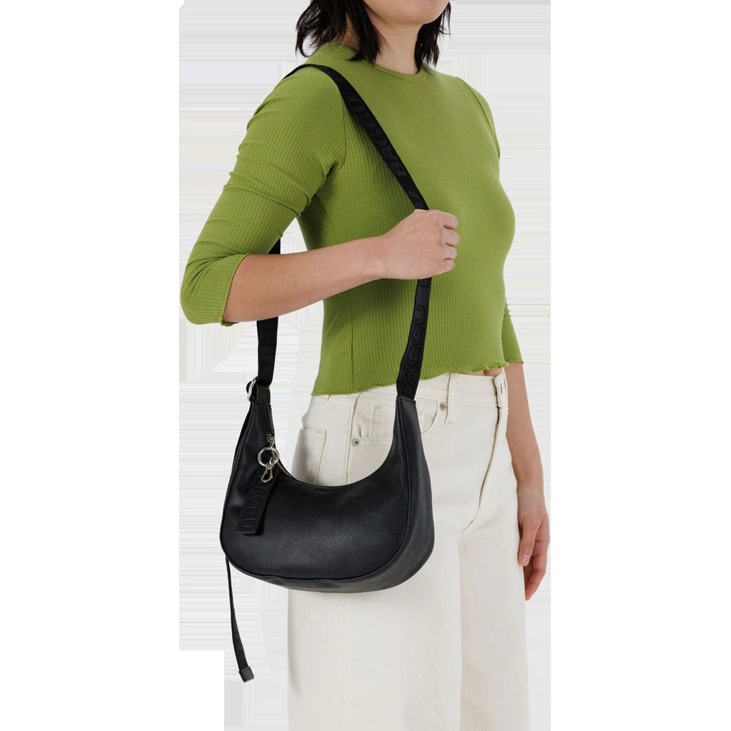 Small Recycled Leather Crescent Bag
