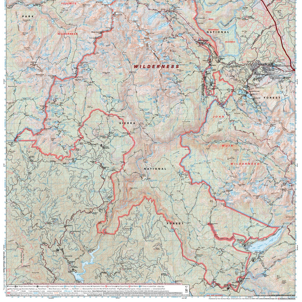 Ansel Adams Wilderness Map
