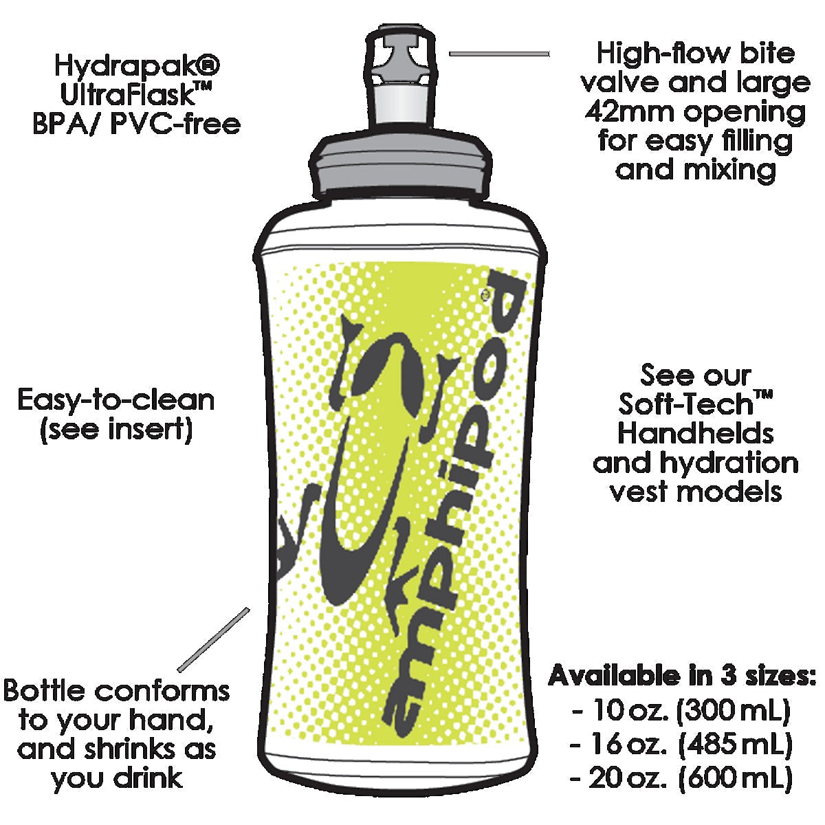 16 oz Soft-Tech Minimalist Handheld