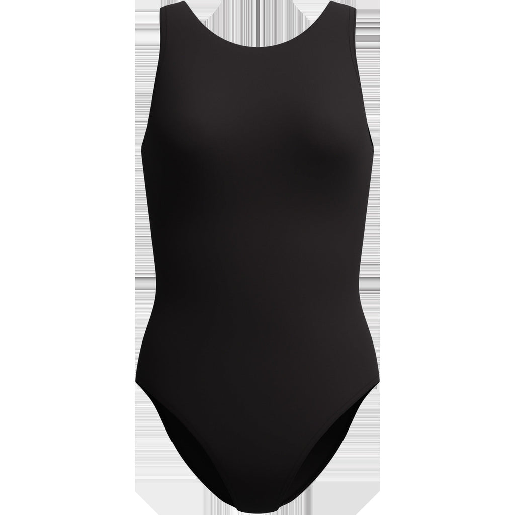 Women's Solid High Neck U Back One Piece