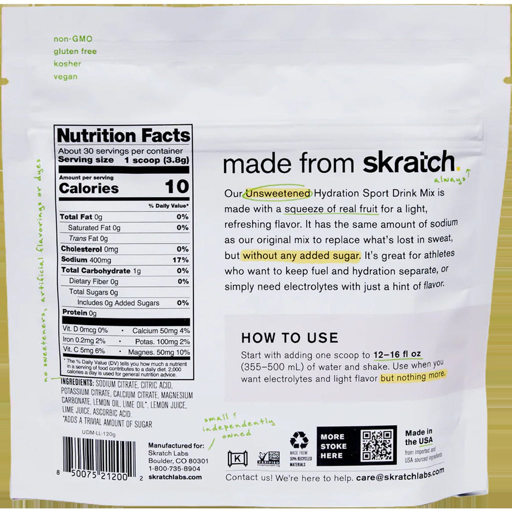 Unsweetened Hydration Sport Drink Mix (30 Servings)