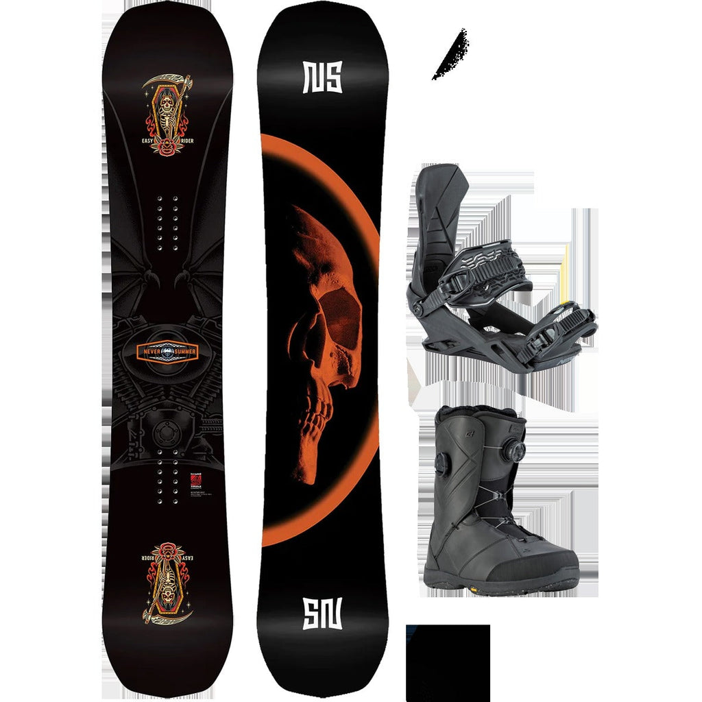 Never Summer Easy Rider Demo Snowboard Package
