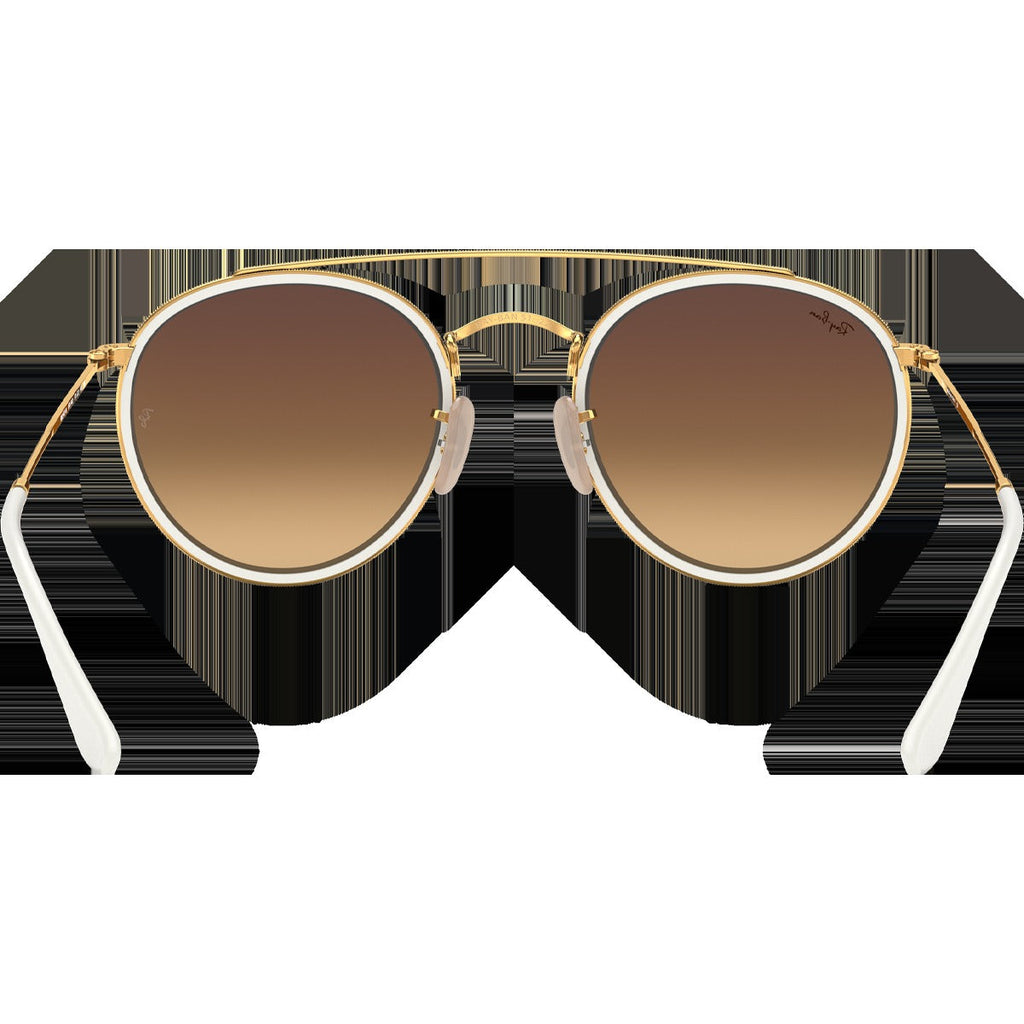 Round Double Bridge - Polished Gold/Blue Flash