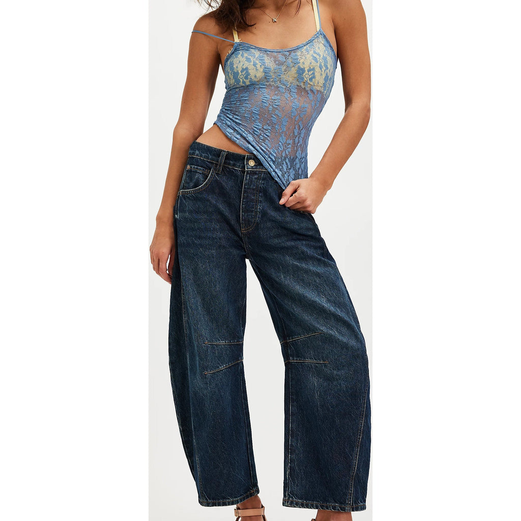 Women's Good Luck Mid Rise Barrel Jeans