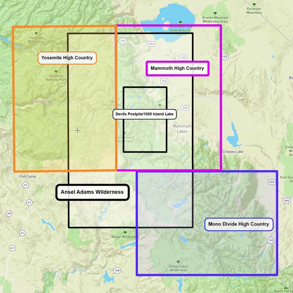 Ansel Adams Wilderness Map