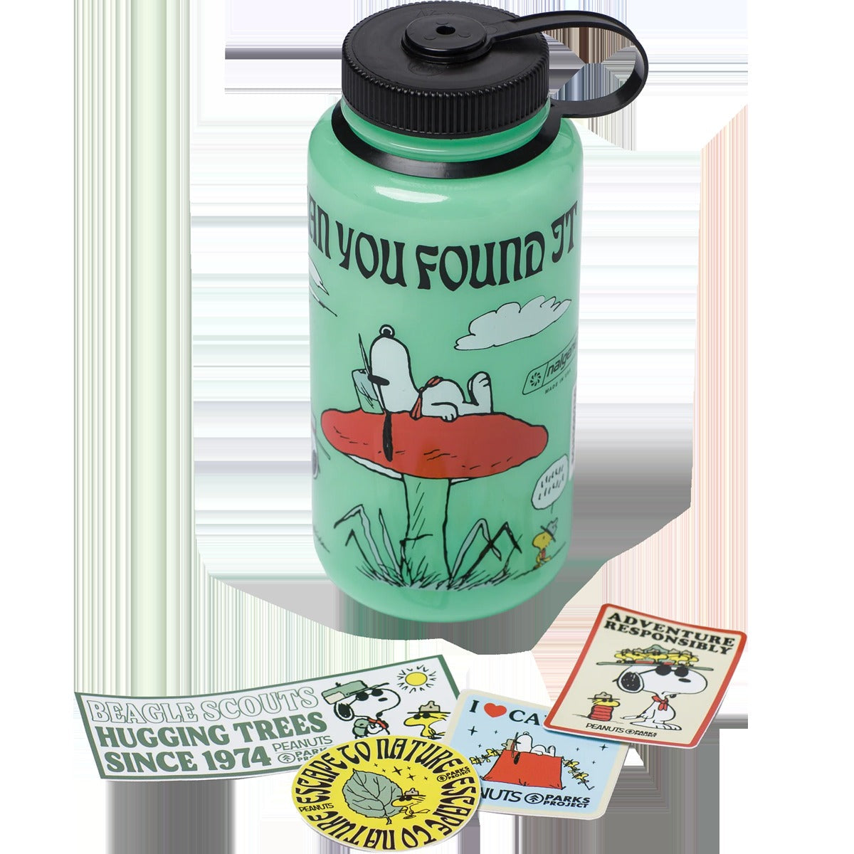 Peanuts x Parks Project Recycled Water Bottle and Sticker Pack