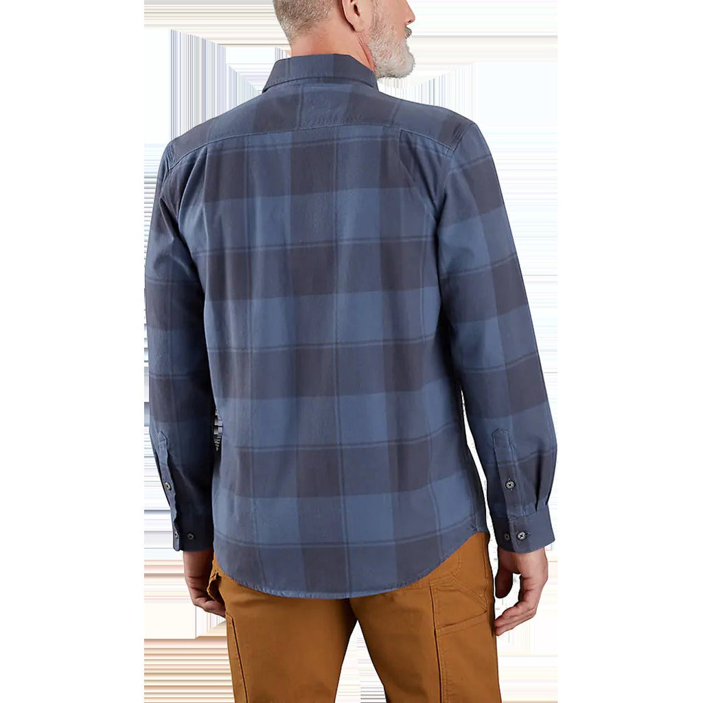 Men's Loose Fit Heavyweight Flannel Long-Sleeve Plaid Shirt